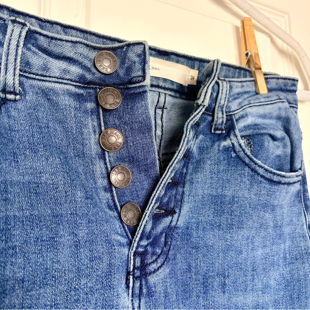 TNR Indigo Blue High-Waisted Ankle Jeans — Size 24 - Picture 2 of 7